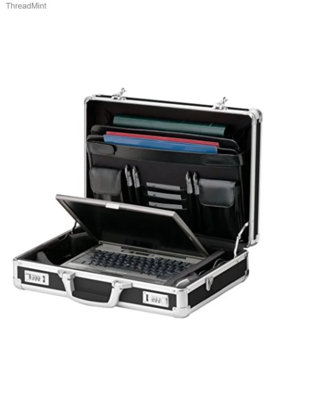 Locking Briefcase Hard Laptop Case Combination Lock w/Adjustable Strap